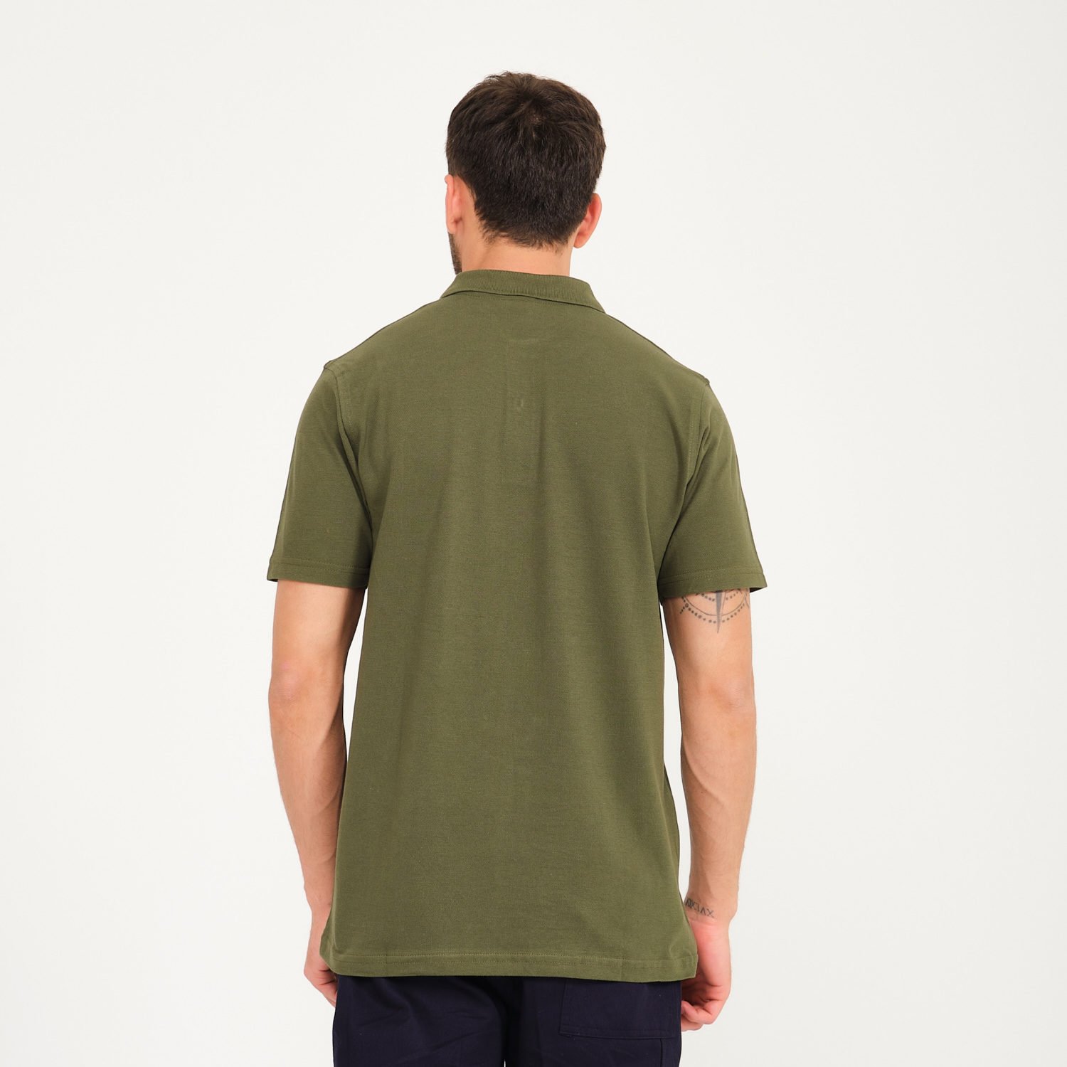 Haki Penye Lacoste Polo Yaka İş Tişörtü