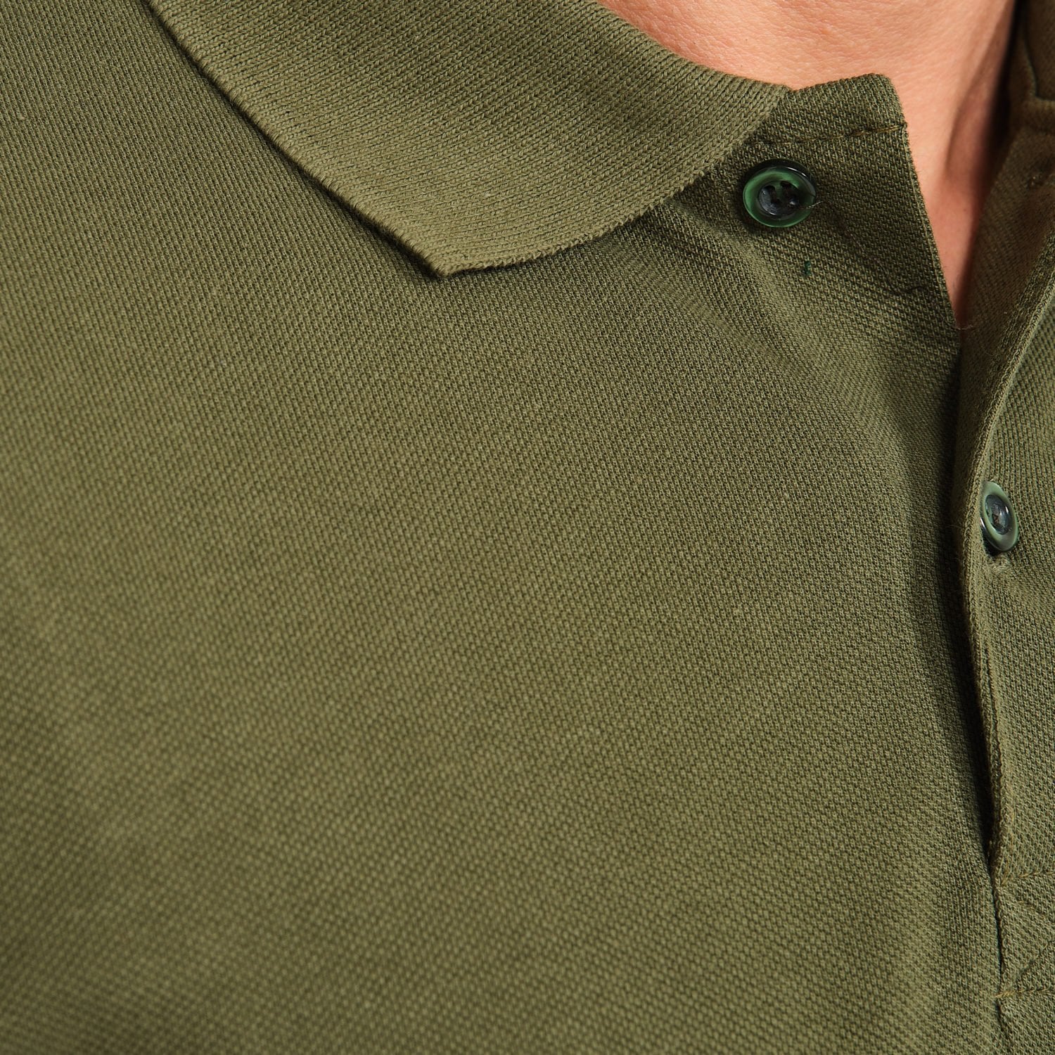 Haki Penye Lacoste Polo Yaka İş Tişörtü