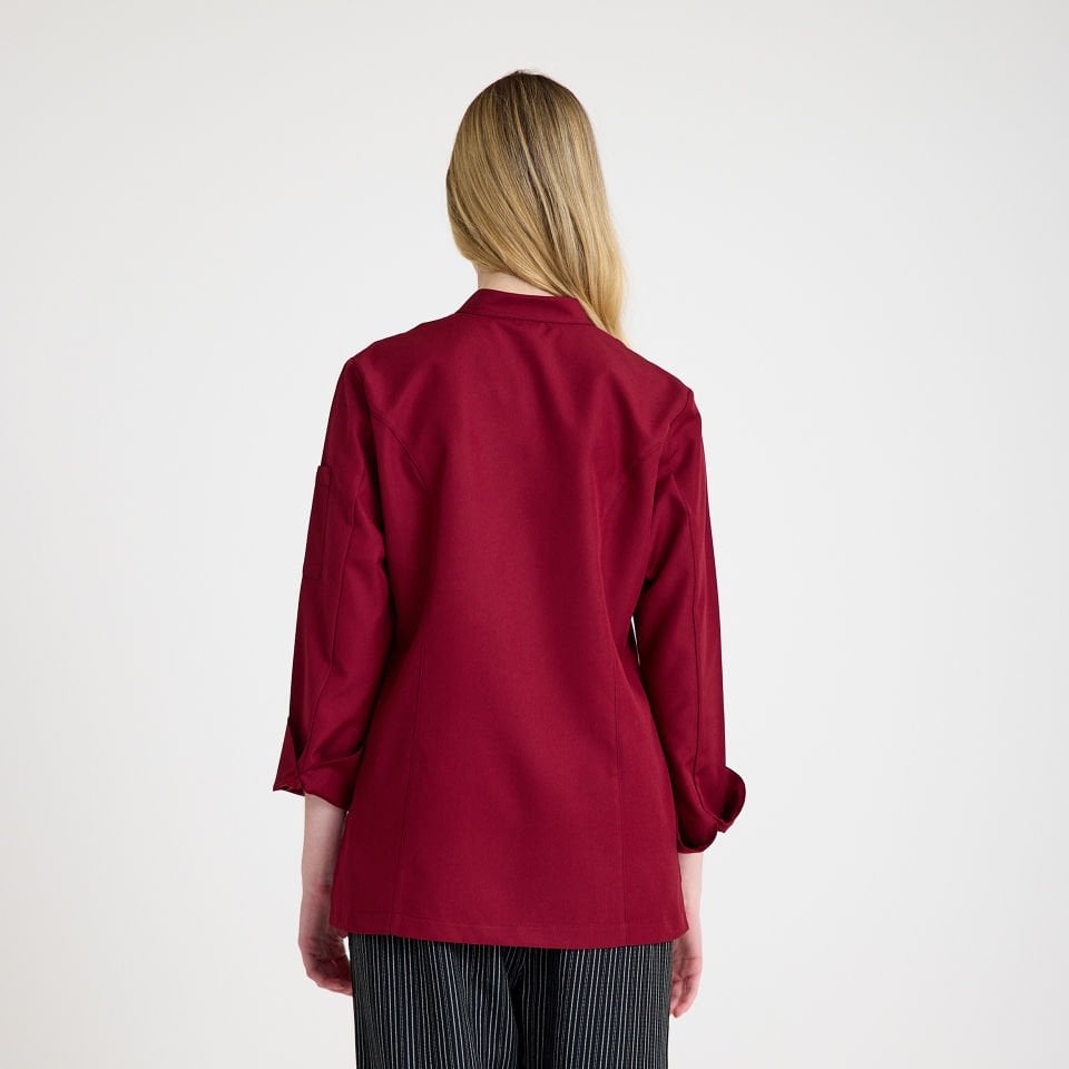 Bordo Kadın Şef Aşçı Ceketi
