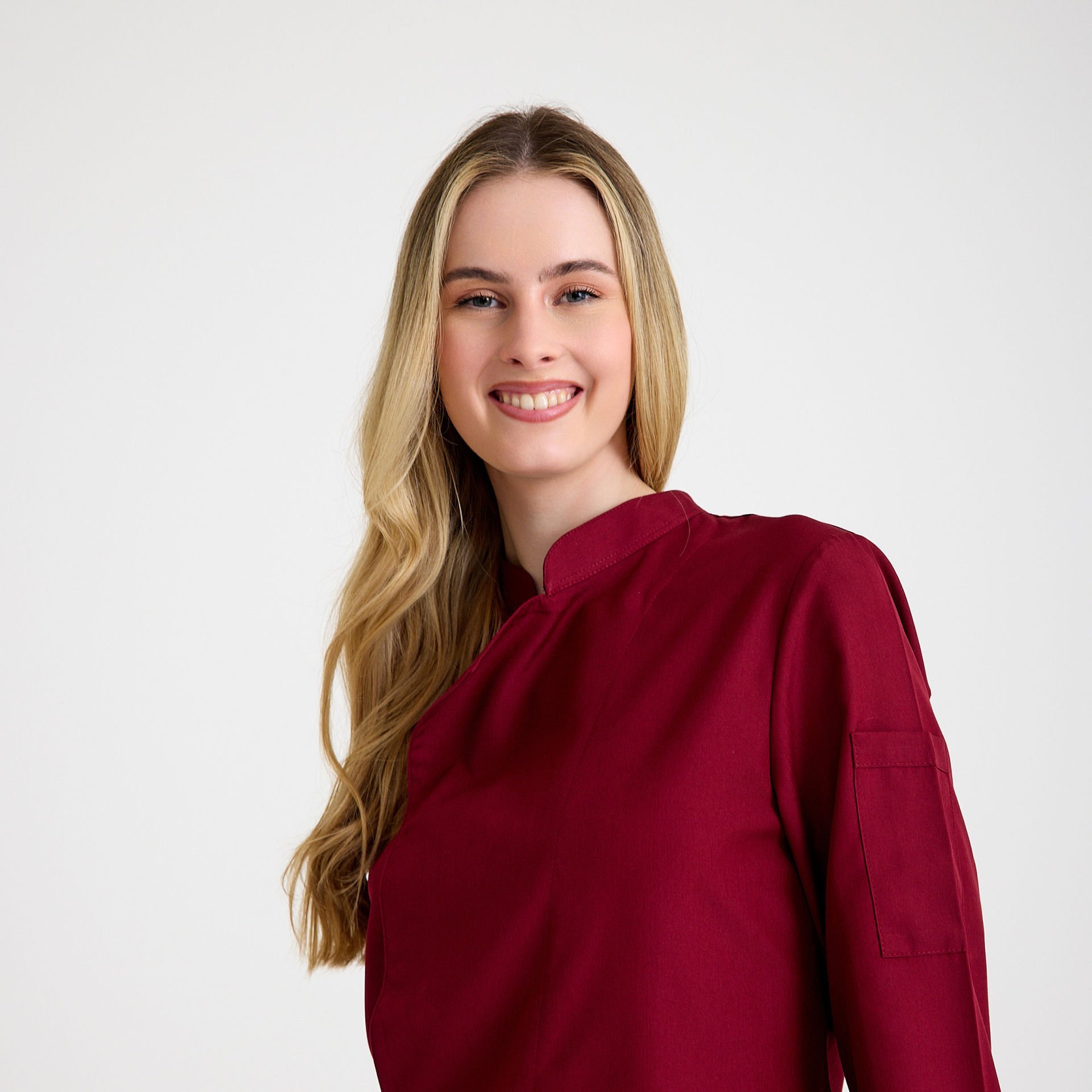 Bordo Kadın Şef Aşçı Ceketi