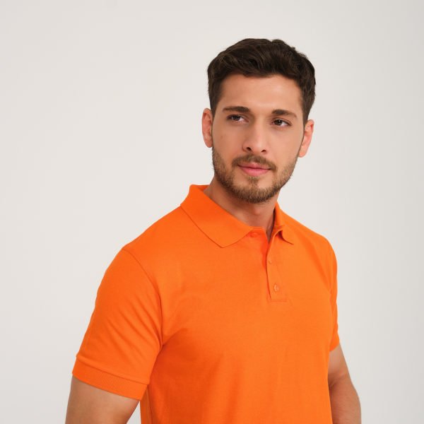 Turuncu Polo Yaka Kısa Kol Tişört