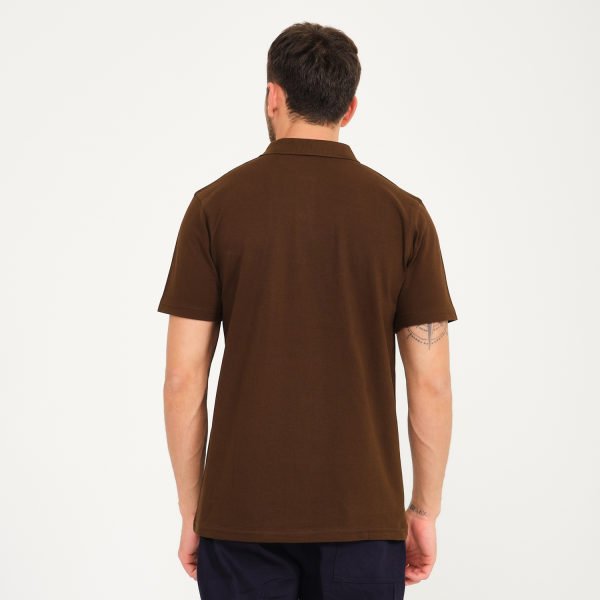 Kahverengi Penye Lacoste Polo Yaka İş Tişörtü