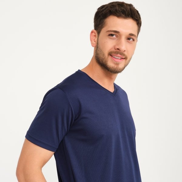 Lacivert Forma Kappa Kumaş V Yaka İş Tişörtü