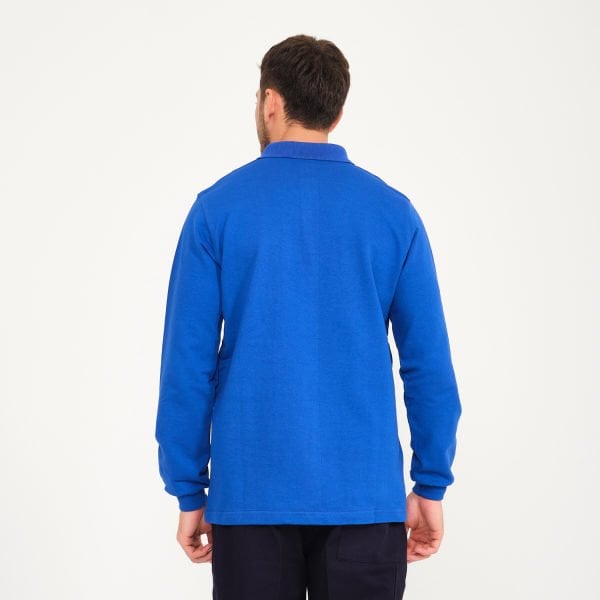 Saks Mavi İki İplik Sweatshirt - Polo Yaka