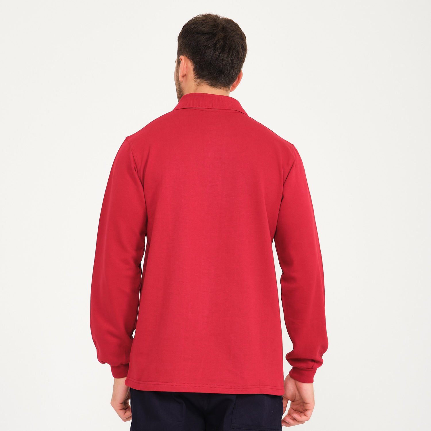 Bordo İki İplik Sweatshirt - Polo Yaka