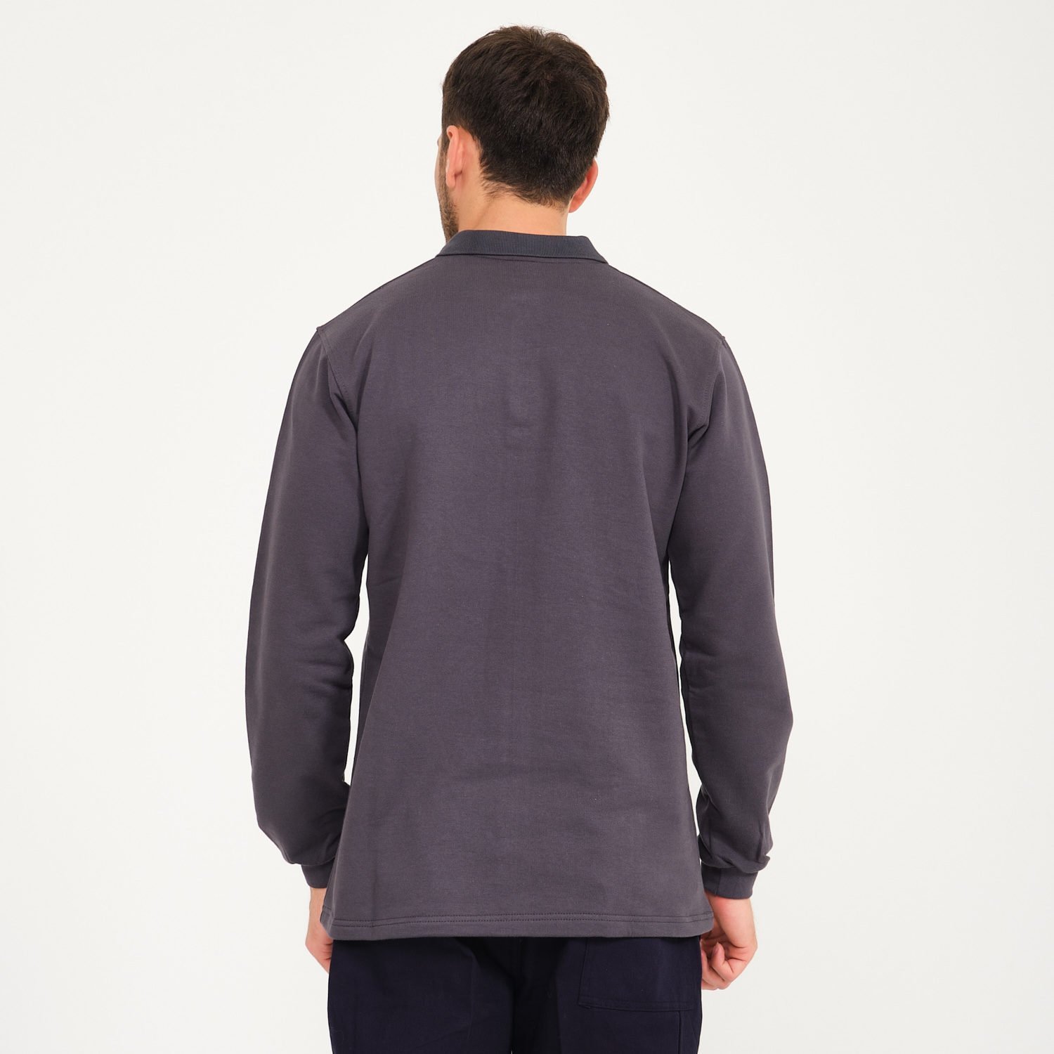 Füme İki İplik Sweatshirt - Polo Yaka