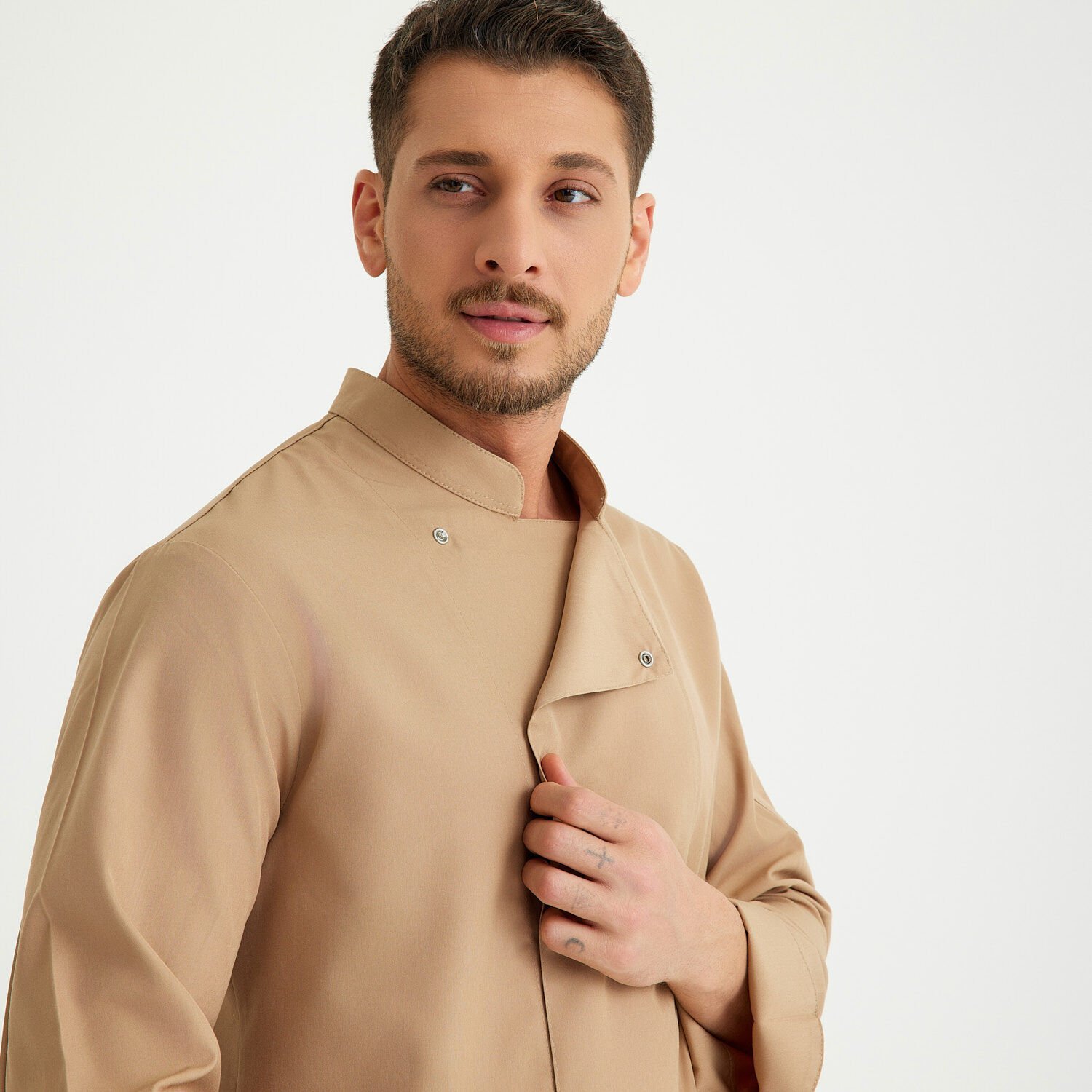 Bej Hakim Yaka Aşçı Ceketi