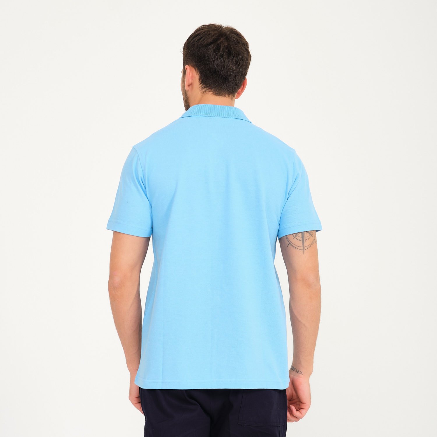 Açık Mavi Penye Lacoste Polo Yaka İş Tişörtü