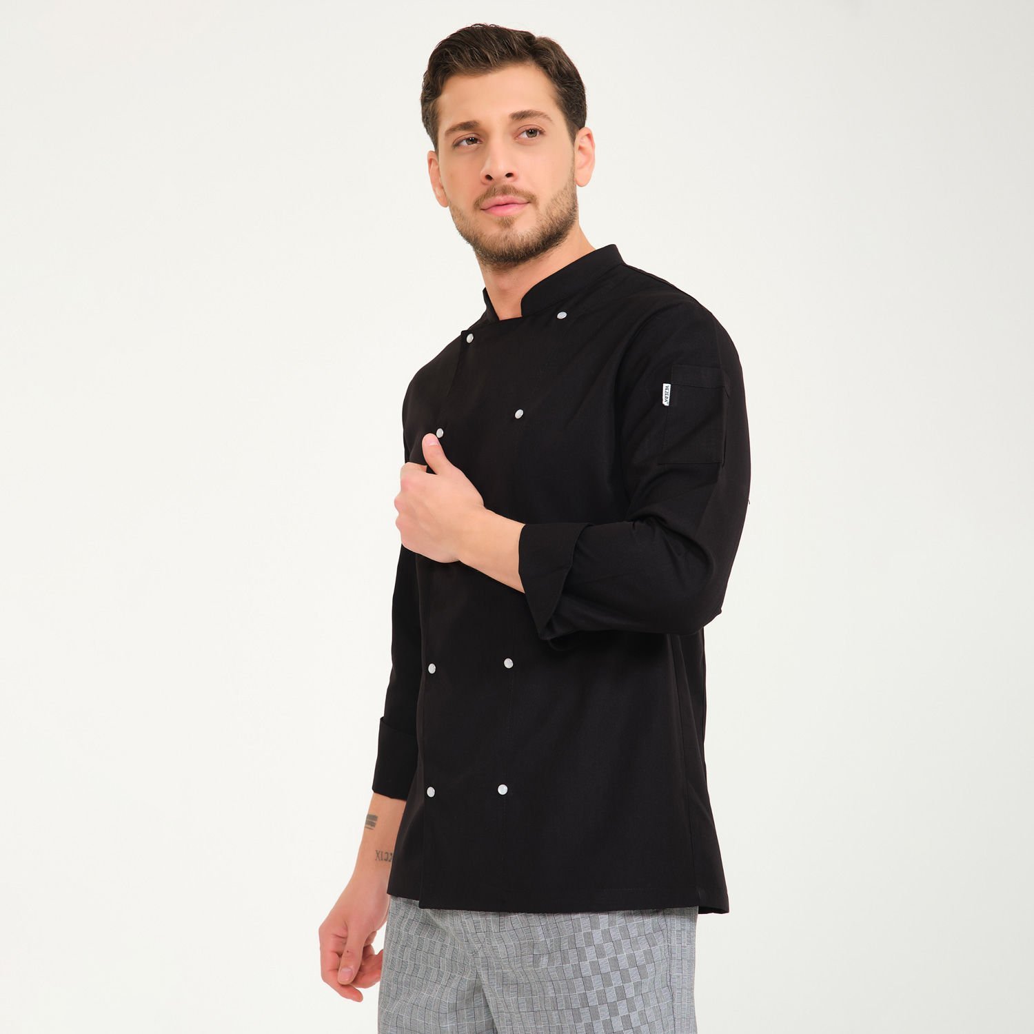 Sedef Siyah Hakim Yaka Aşçı Ceketi