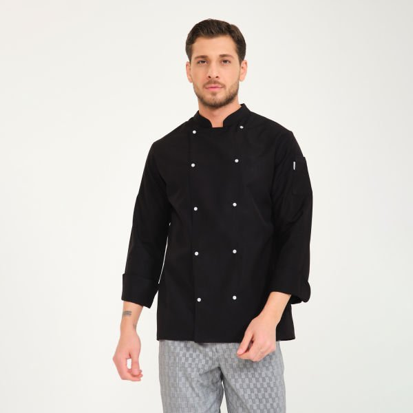 Sedef Siyah Hakim Yaka Aşçı Ceketi