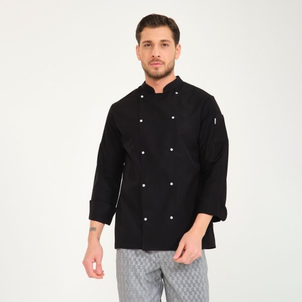 Sedef Siyah Hakim Yaka Aşçı Ceketi