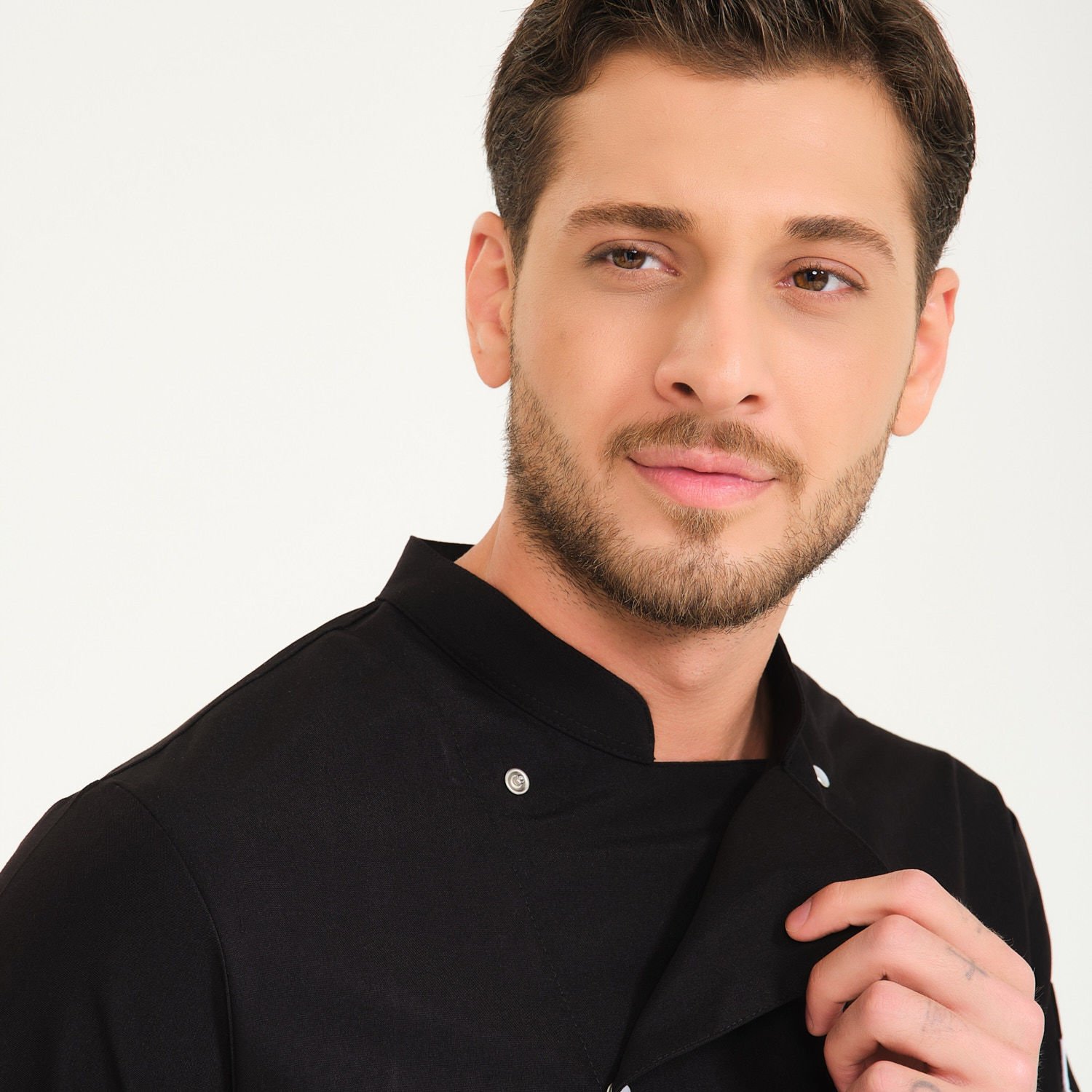 Sedef Siyah Hakim Yaka Aşçı Ceketi