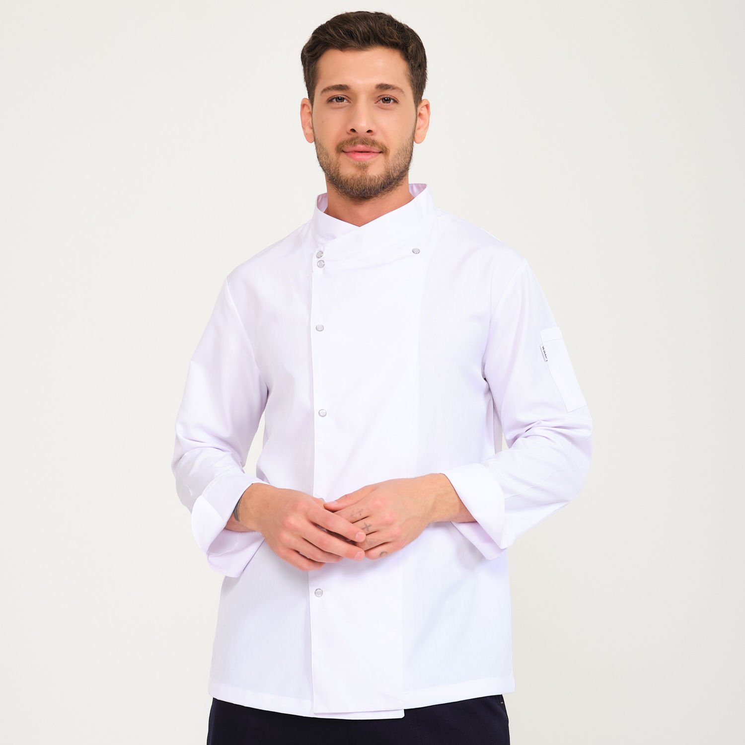 Beyaz Kruvaze Yaka Aşçı Ceketi