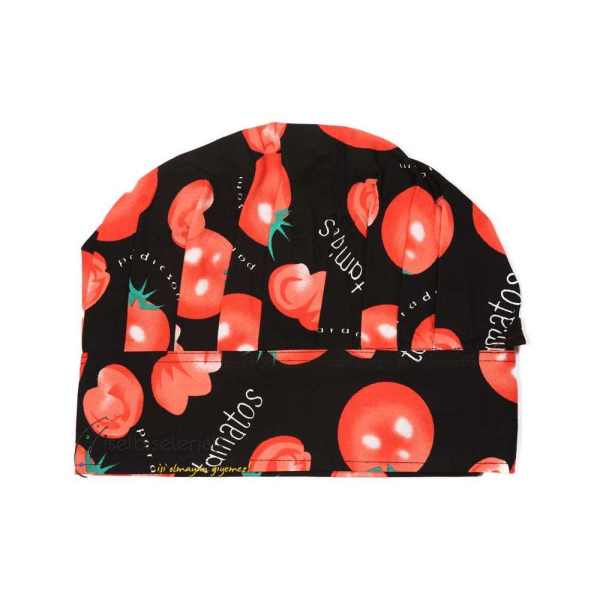 Domates Desenli Mantar Aşçı Kepi