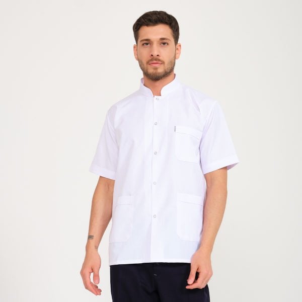 Beyaz Erkek Hakim Yaka Ceket