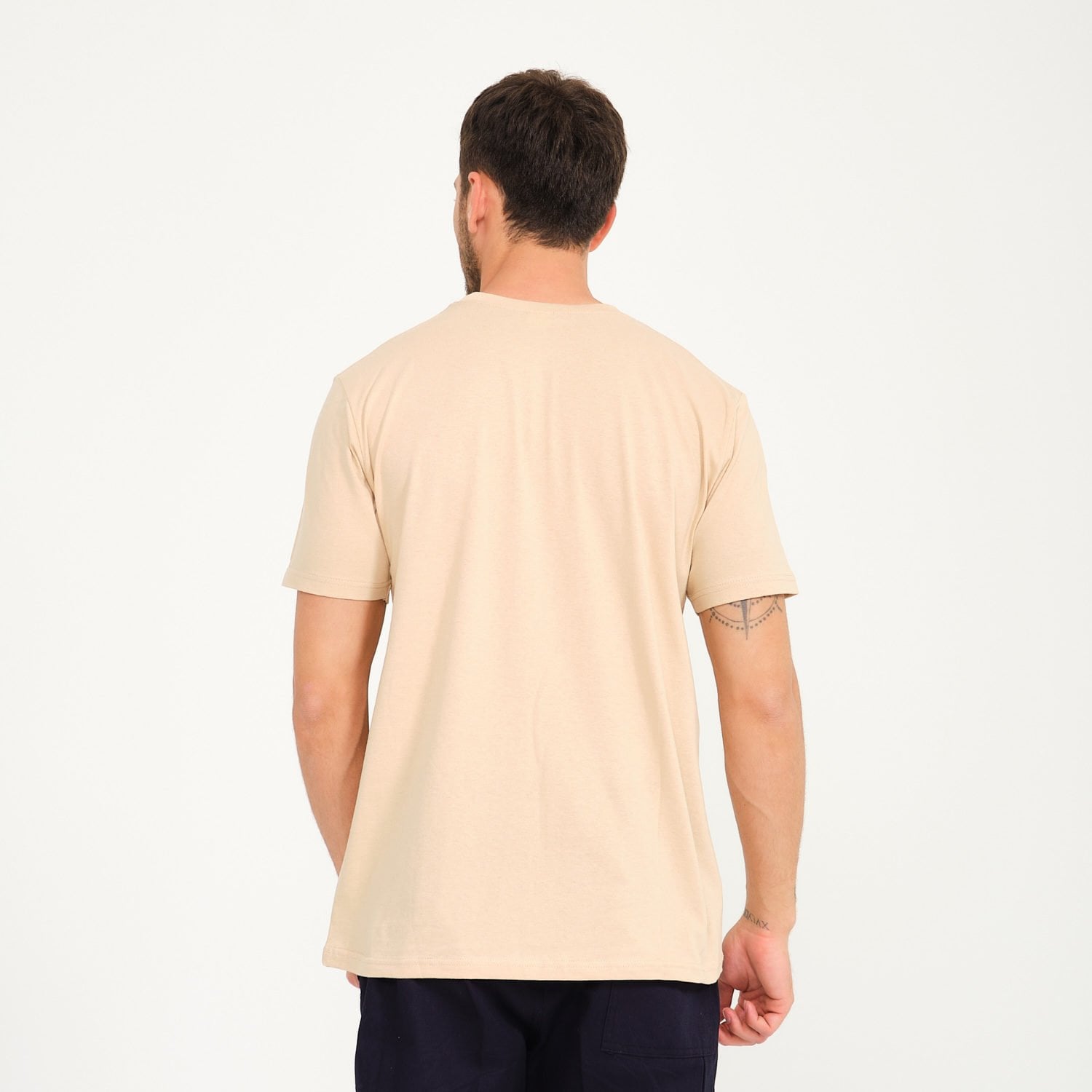 Bej Bisiklet Yaka İş Tişörtü