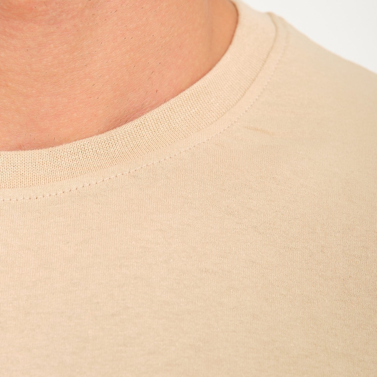 Bej Bisiklet Yaka İş Tişörtü