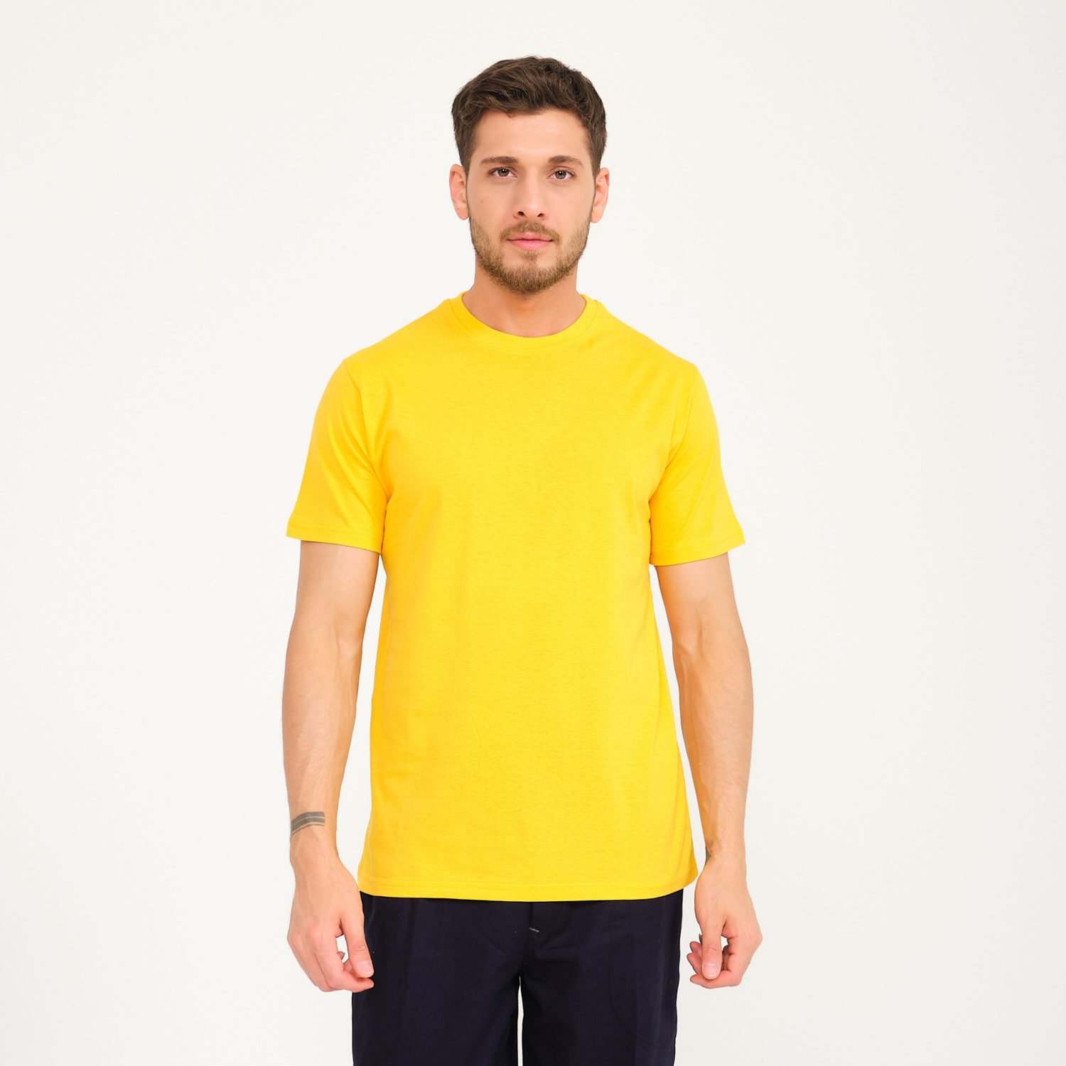 Sarı Bisiklet Yaka İş Tişörtü