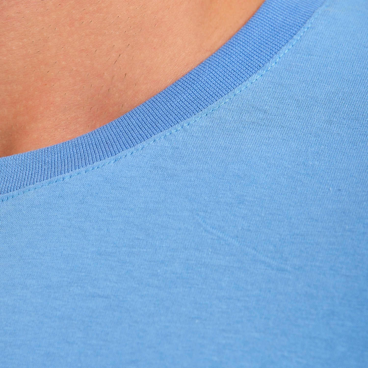 Açık Mavi Bisiklet Yaka İş Tişörtü