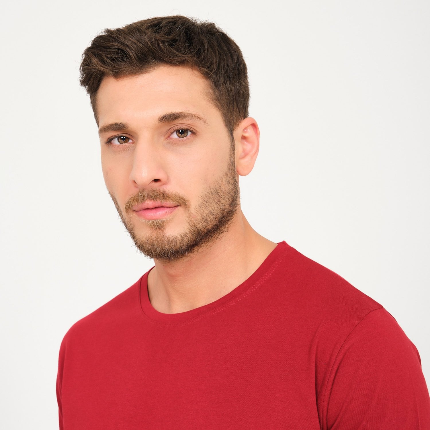 Bordo Bisiklet Yaka İş Tişörtü