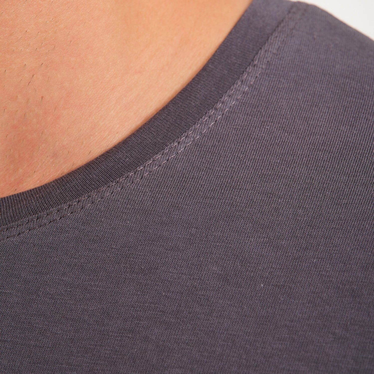 Antrasit Gri Bisiklet Yaka Penye İş Tişörtü