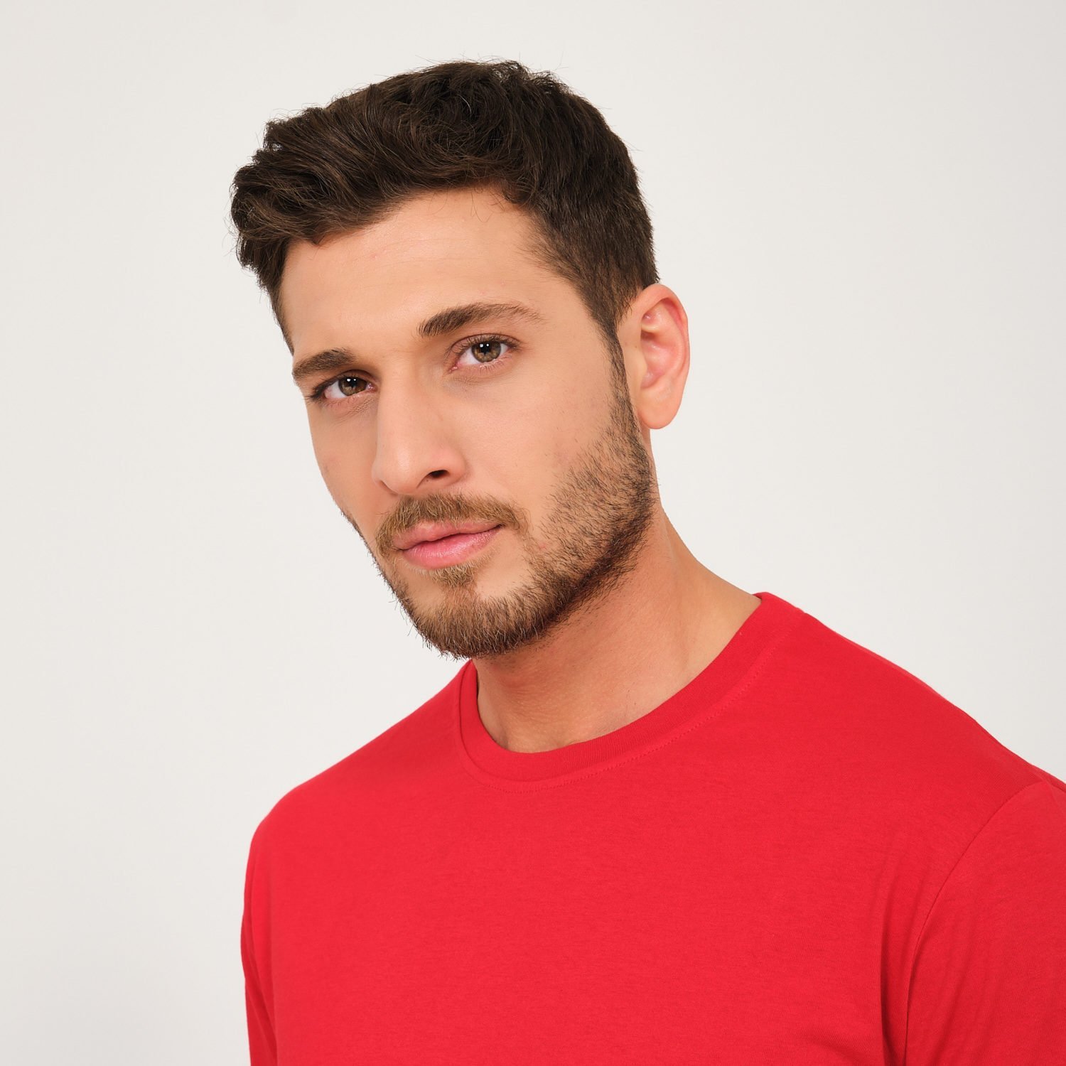 Kırmızı Bisiklet Yaka Penye İş Tişörtü