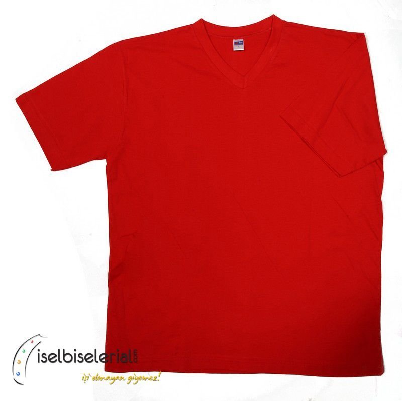 Kırmızı V Yaka İş Tişörtü