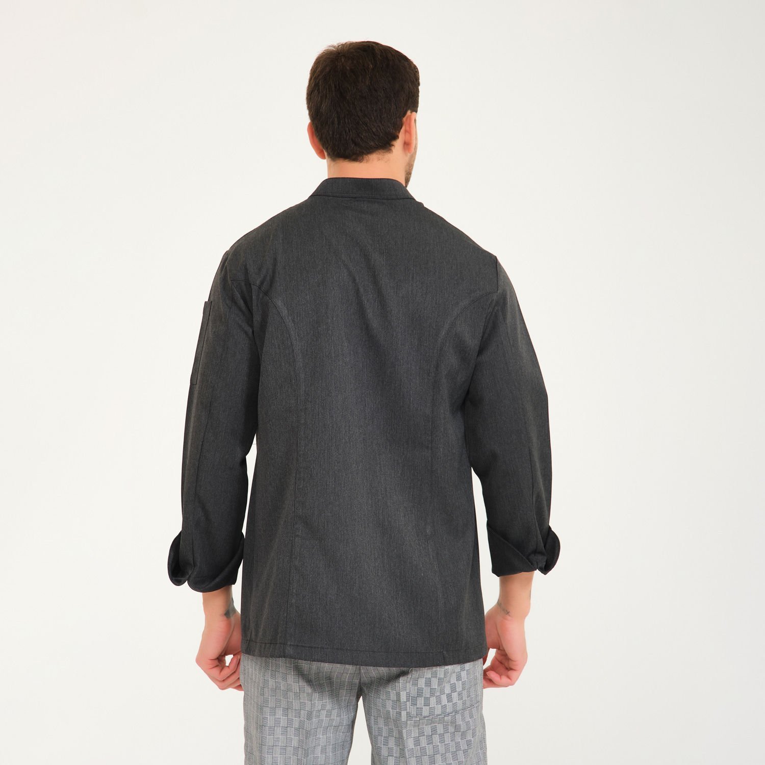 Füme Gabardin Hakim Yaka Aşçı Ceketi