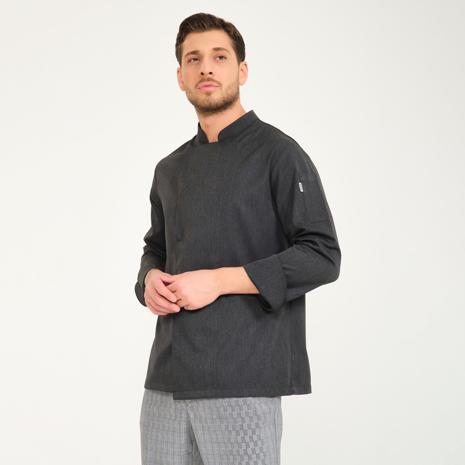 Füme Gabardin Hakim Yaka Aşçı Ceketi