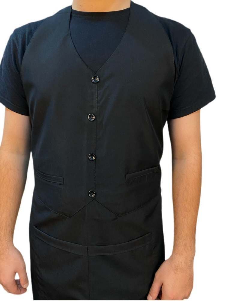 Siyah Düz Yelekli Önlük