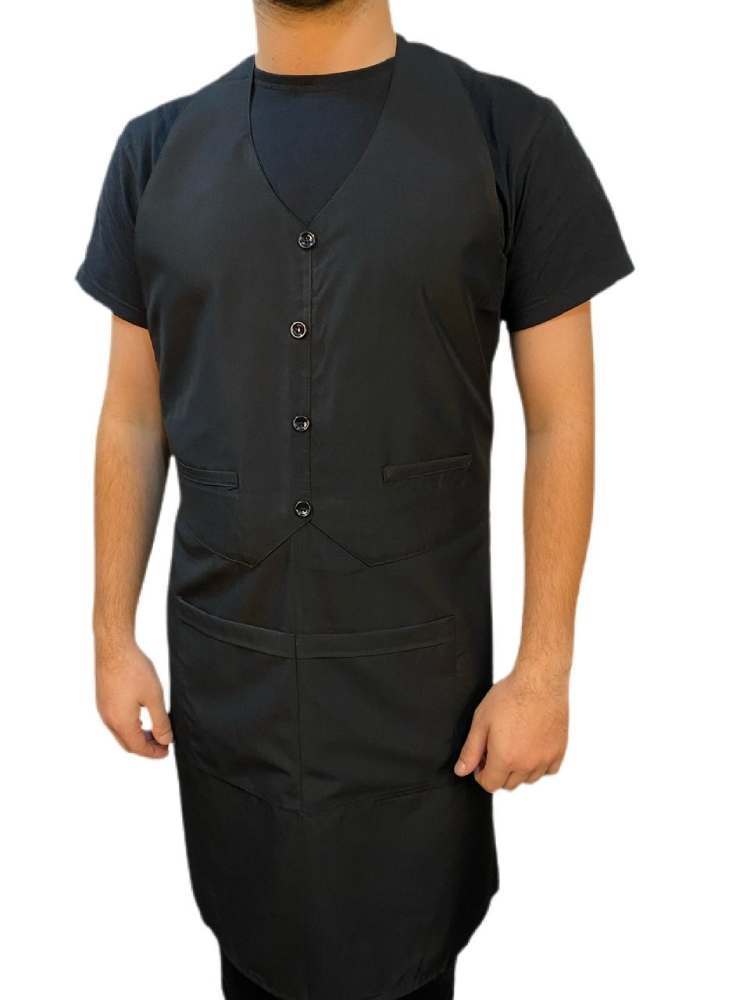 Siyah Düz Yelekli Önlük