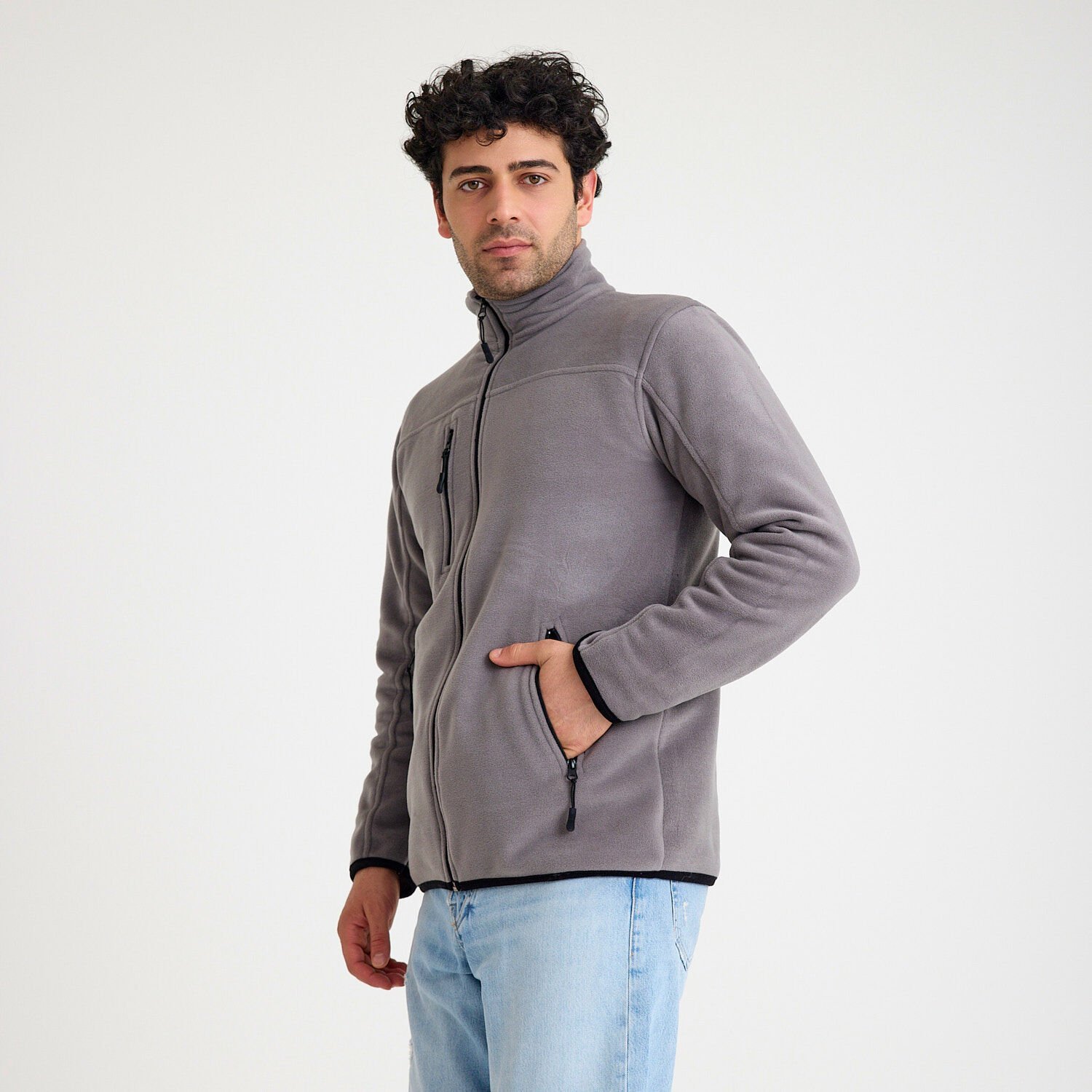 Gri Dik Yaka Taktik Polar Mont