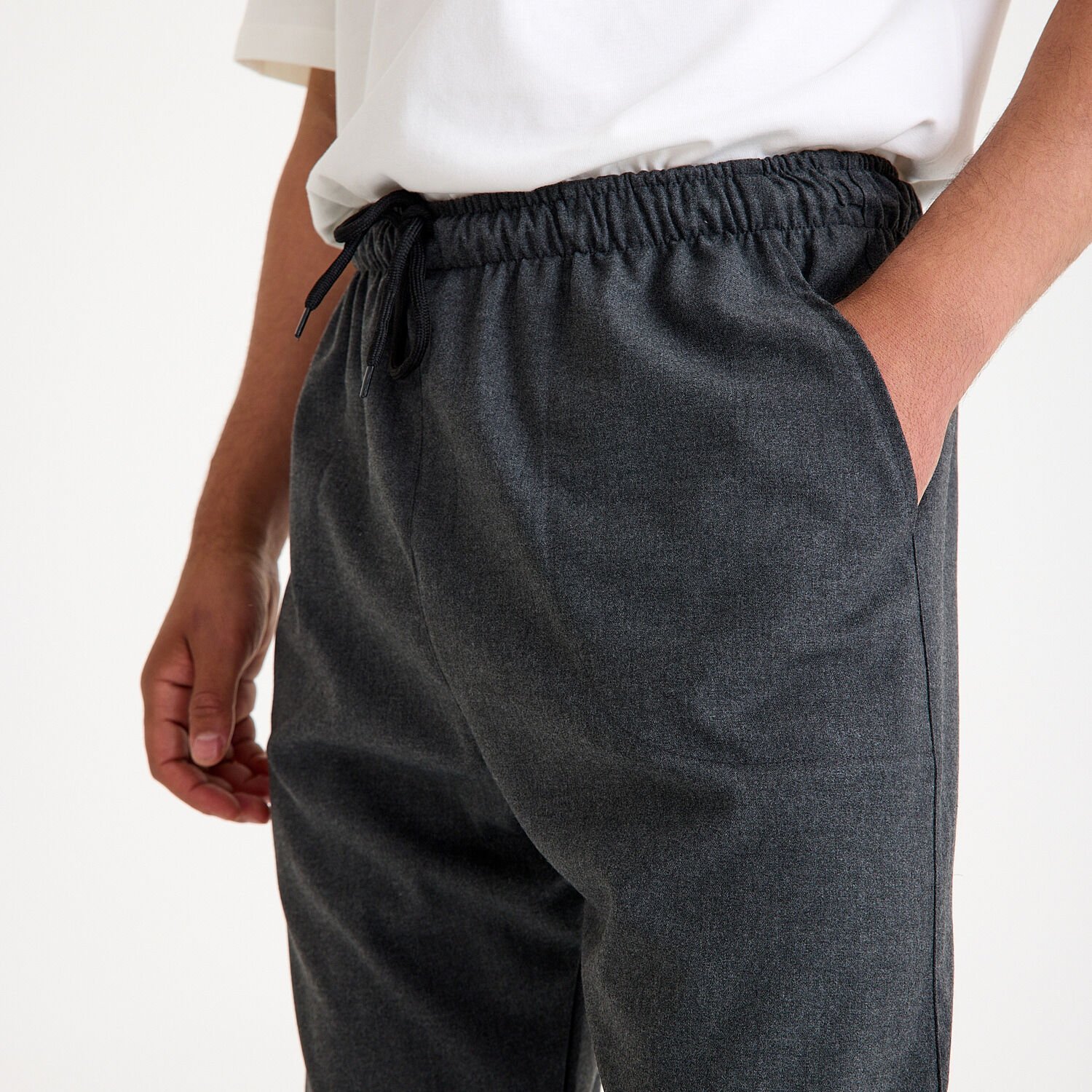 Likralı Lastikli Aşçı İş Pantolonu - Antrasit