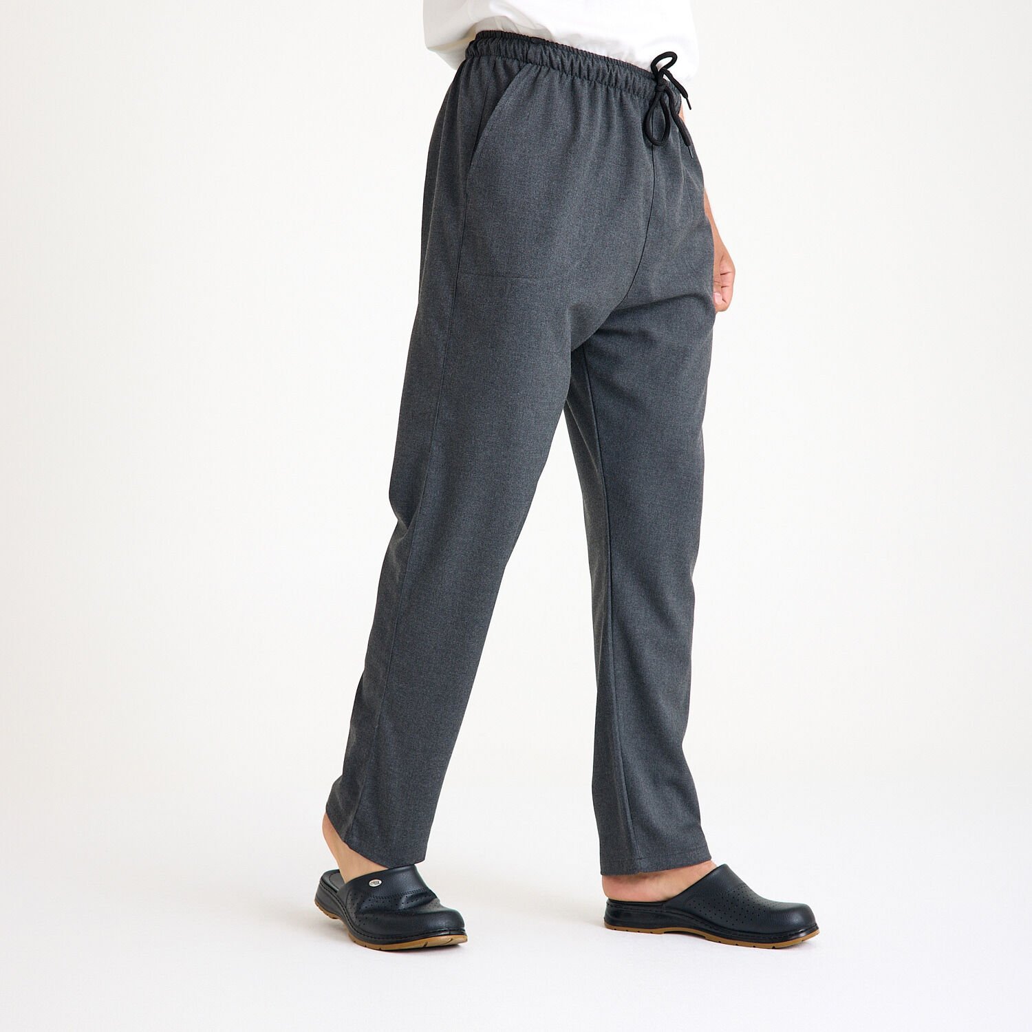 Likralı Lastikli Aşçı İş Pantolonu - Antrasit