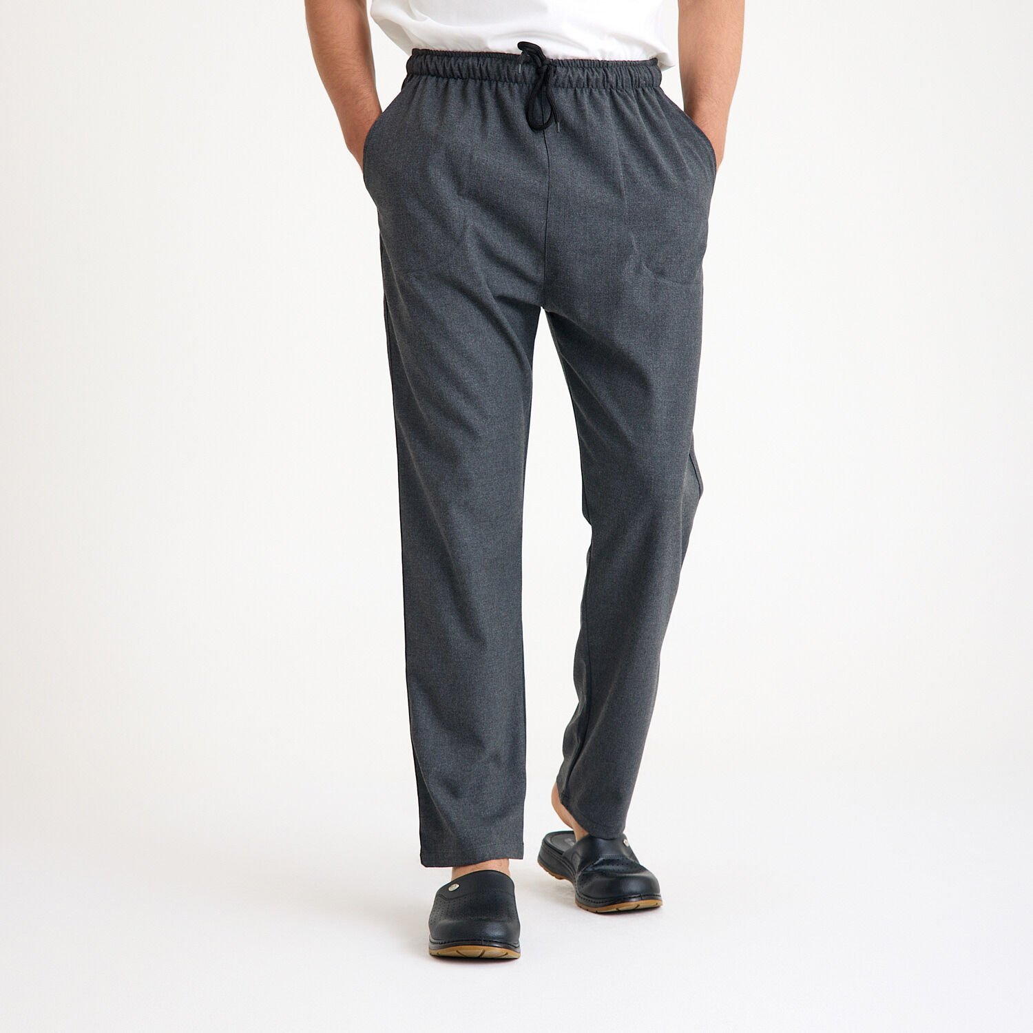 Likralı Lastikli Aşçı İş Pantolonu - Antrasit