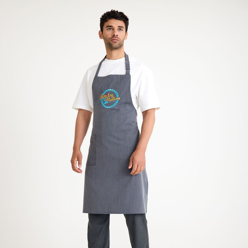 Logolu Alpaka Tokalı Askılı Önlük - Antrasit