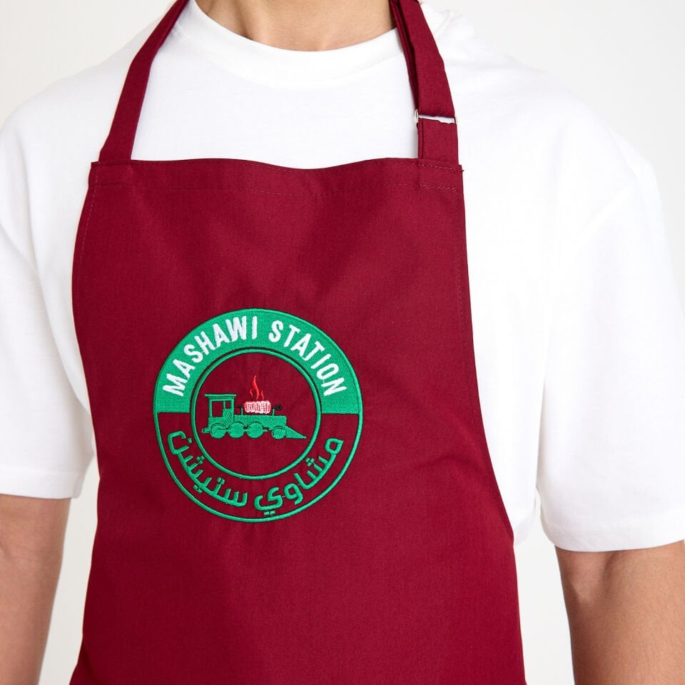 Logolu Alpaka Tokalı Askılı Önlük - Bordo