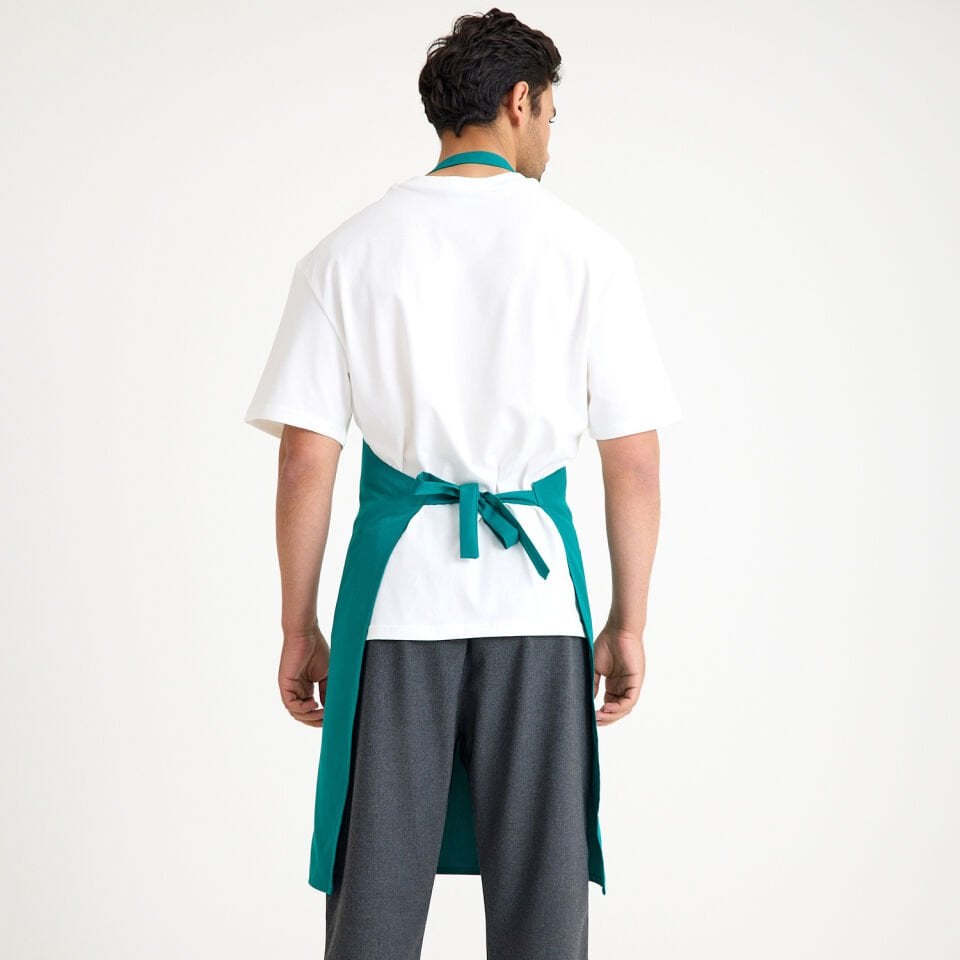 Logolu Alpaka Tokalı Askılı Önlük - Yeşil