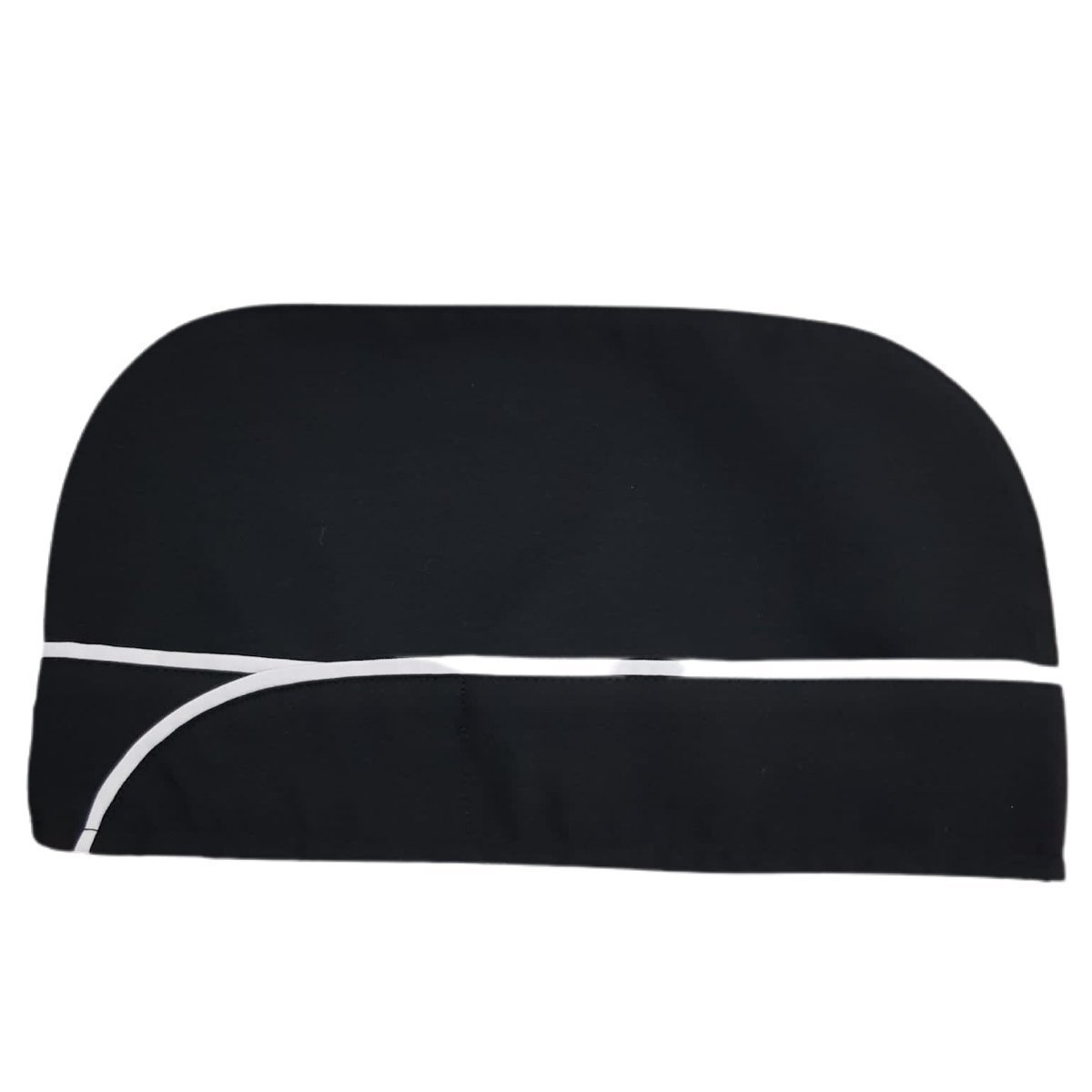 Siyah Beyaz Biyeli Aşçı Kepi