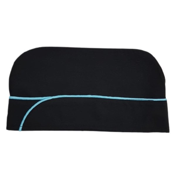 Siyah Turkuaz Biyeli Aşçı Kepi