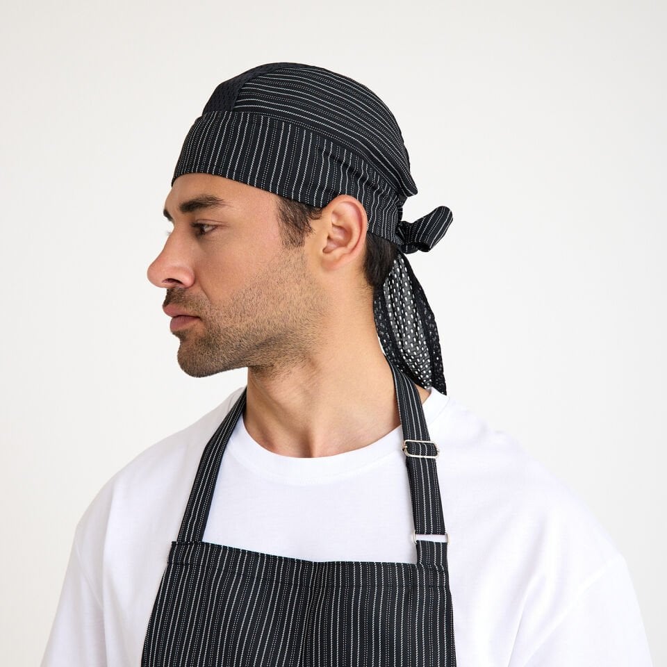 Fileli Çizgili Aşçı Bandana