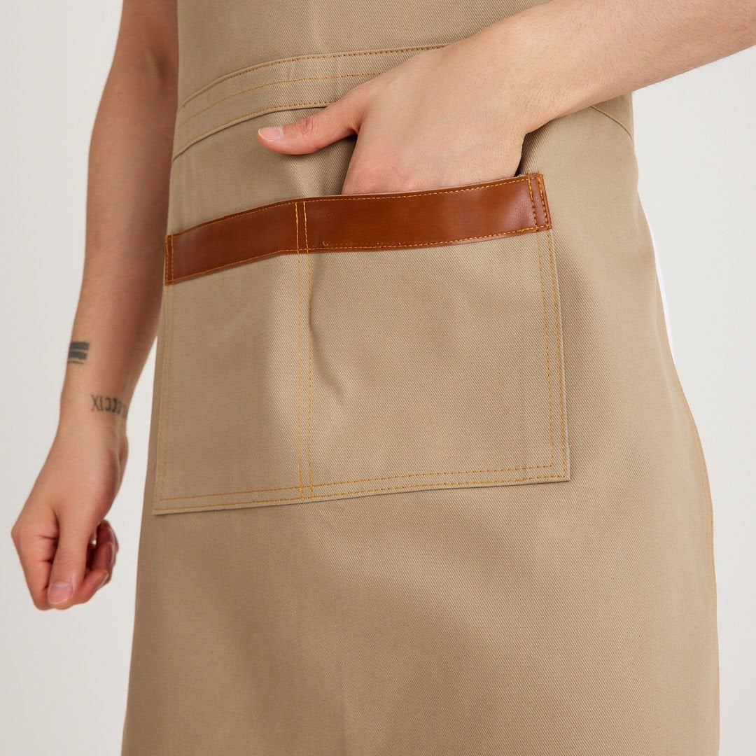 Bej Kot Askılı Cepli Önlük