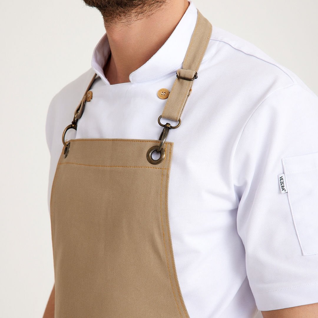 Bej Kot Askılı Cepli Önlük