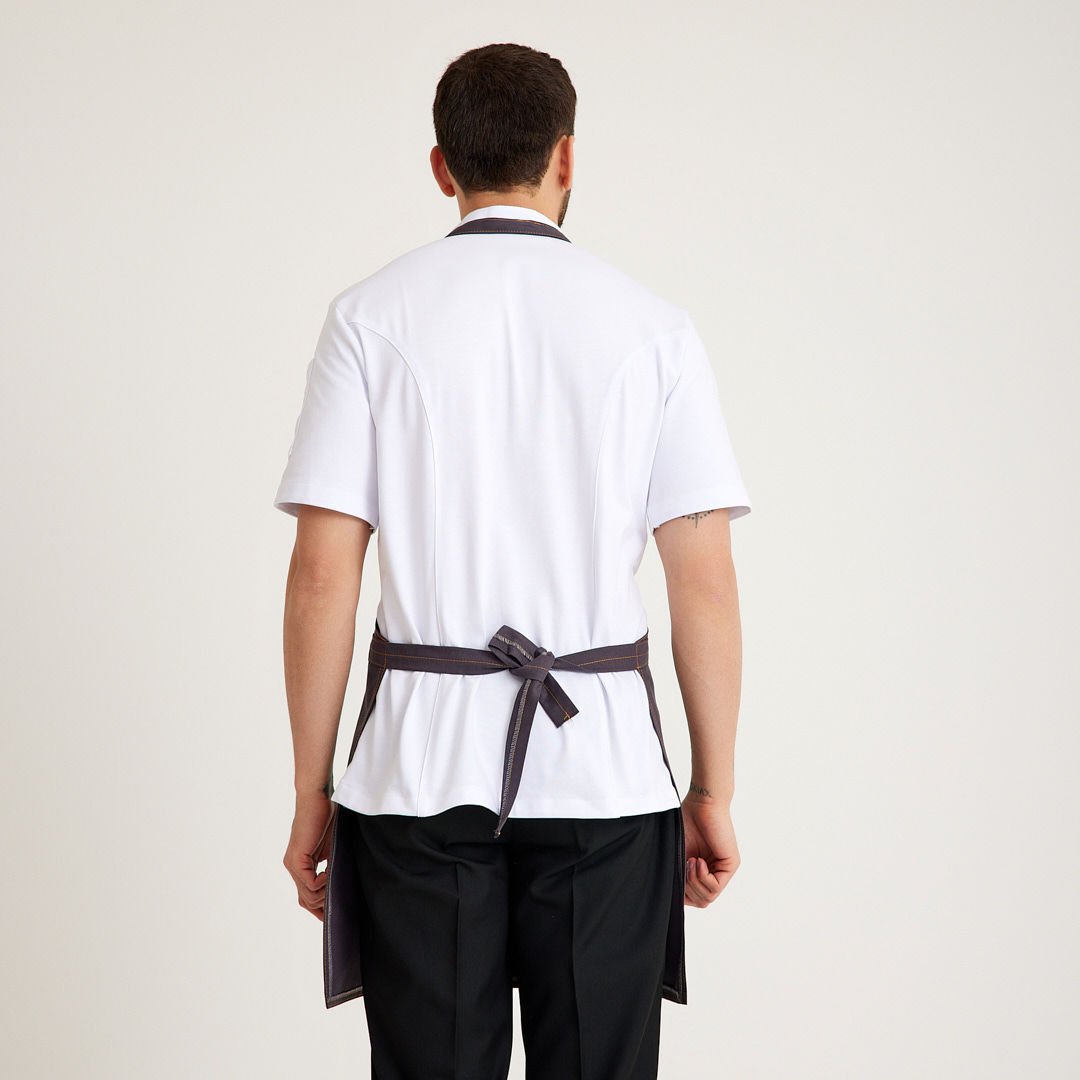 Gri Kot Askılı Cepli Önlük