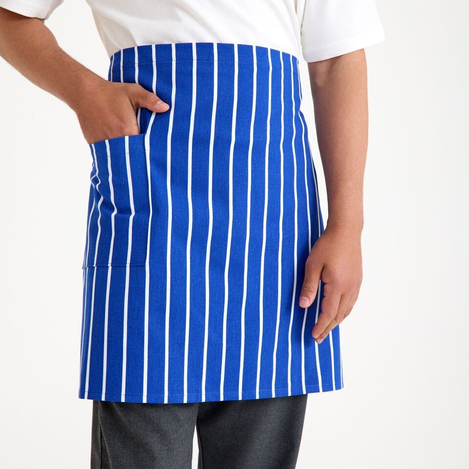 İtalyan Cepli Yarım Önlük - Saks Mavi