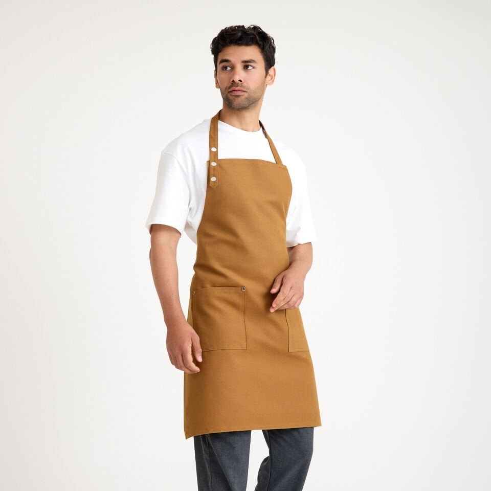 Gabardin Askılı Önlük - Taba