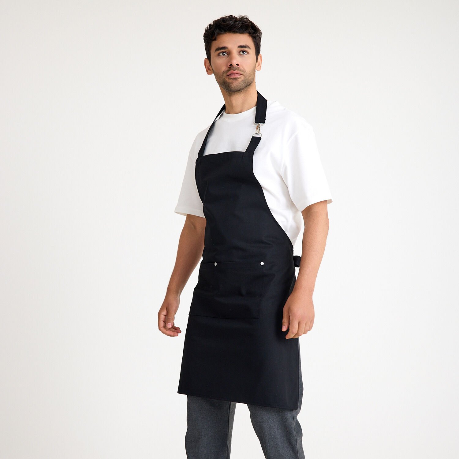 Gabardin Askılı Önlük - Siyah