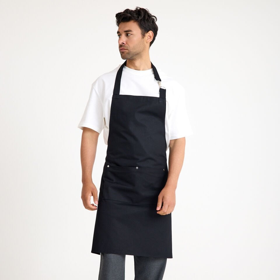 Gabardin Askılı Önlük - Siyah