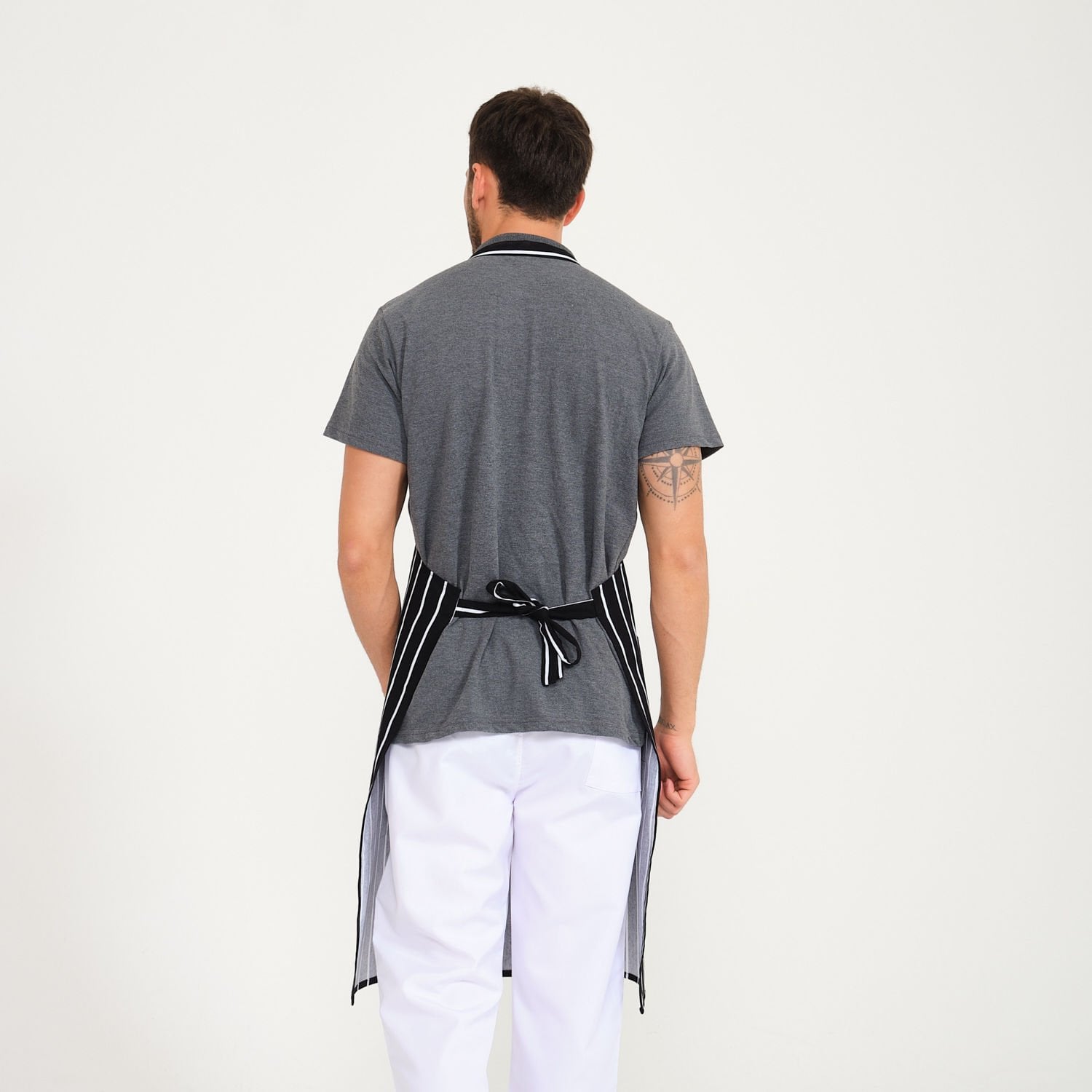 İtalyan Çizgi Desenli Askılı Önlük