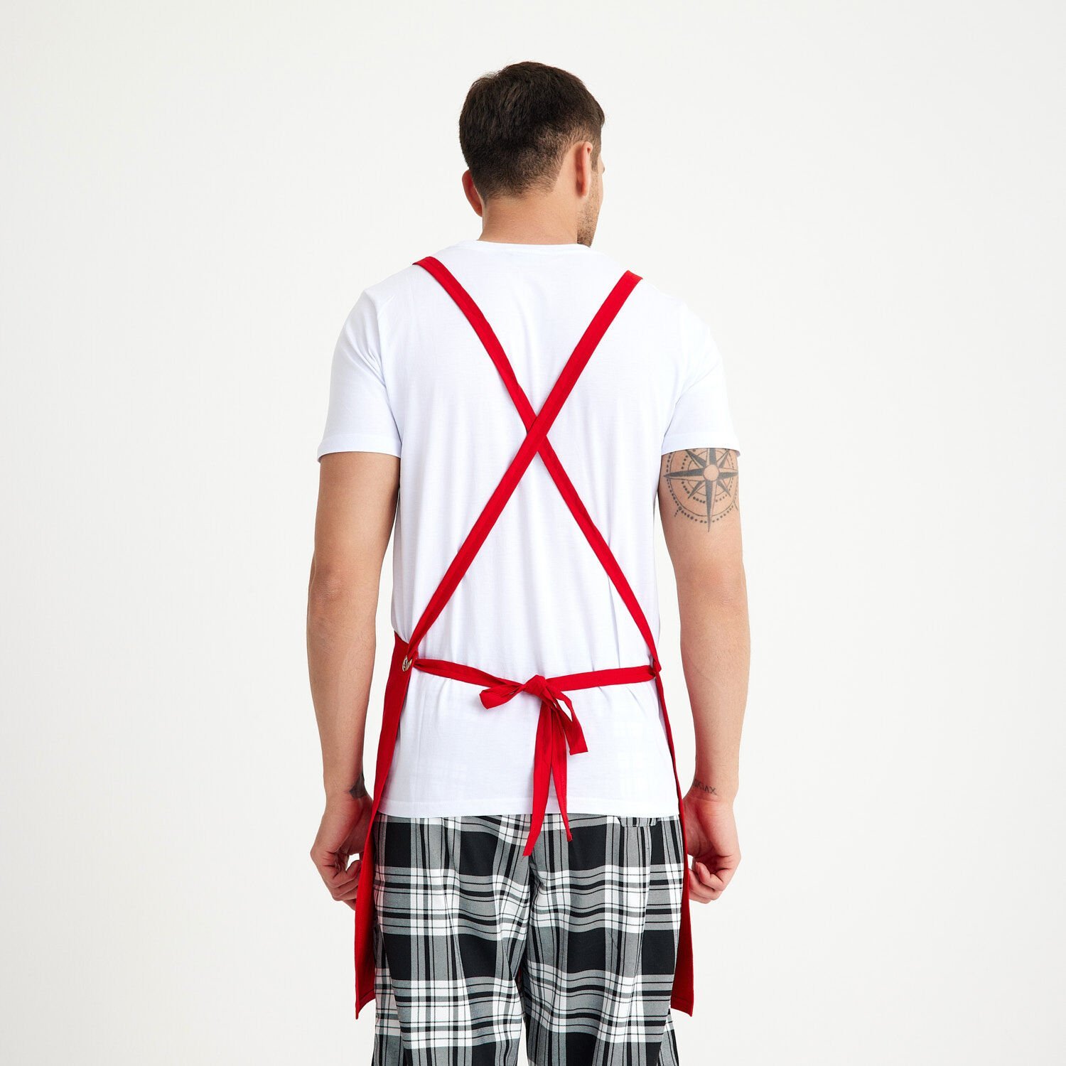Çapraz Chef Askılı Önlük - Kırmızı